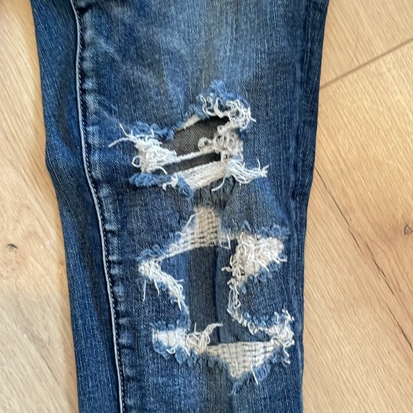 American Eagle Next Level Stretch High Rise Jegging Button Fly Med/Dark Wash - Picture 5 of 10